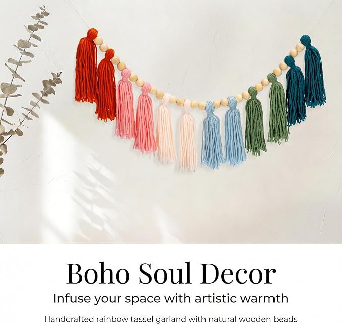 RAINFLOW Tassel Garland with Wood Beads - Image 2