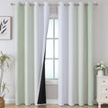 Sage and Grayish White Blackout Curtains 108 Inches Long, Thermal Insulated by ESTELARTEXTILER
