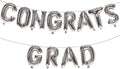 16 Inch Silver Congrats Grad Banner Balloons, Graduation Decorations 2026 by KALOR