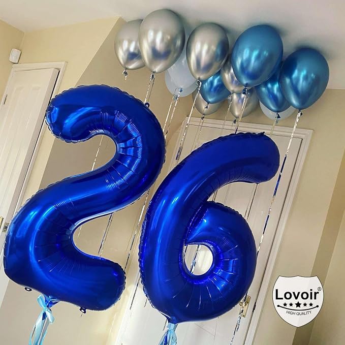 Navy Blue 20 Number Balloons, 40 Inch Giant Number 20 Balloons Foil Mylar - Image 6