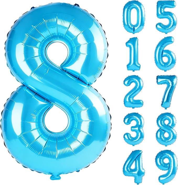 40 Inch Number 8 Balloons for 8th Birthday Party Decorations, 0-100 Jewelry by FOBELEC