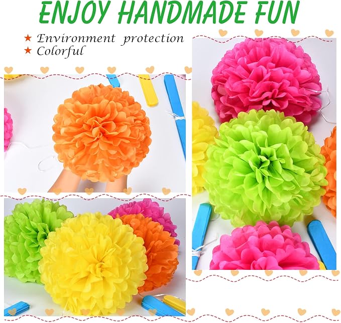 Tissue Pom Pom Paper Flower Ball Party Decorations - Image 5