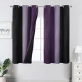 Black and Purple Blackout Curtains 54 Inch Length, Full Light Blocking Gradient by ESTELARTEXTILER
