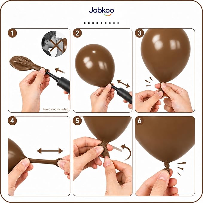Jobkoo Brown Balloons 12 Inch, Light Brown Coffee Neutral Latex Balloon | Matte - Image 5