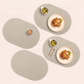Chiffon Beige Oval Silicone Placemats Set of 4 – Heat Resistant, Waterproof by Unknown