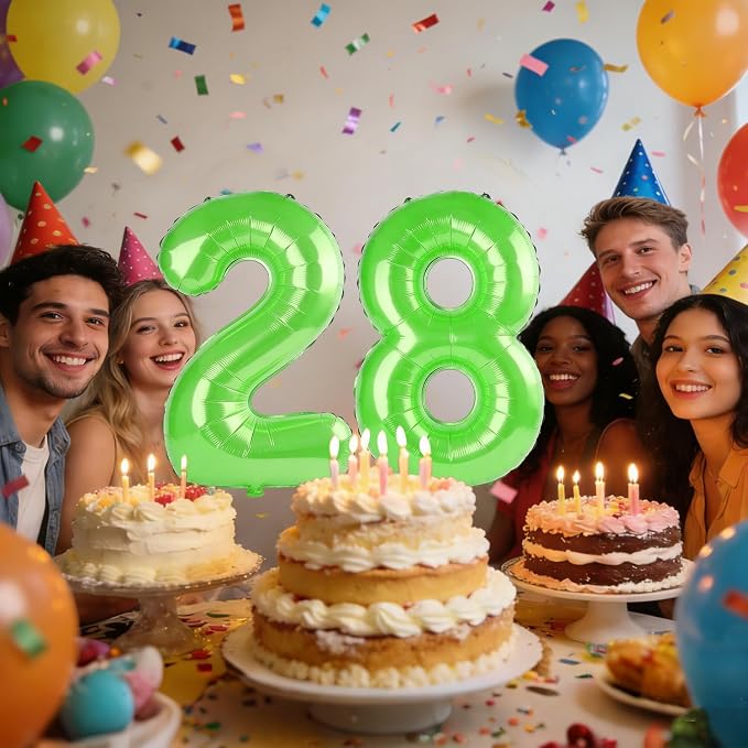40 Inch Number 28 Balloons for 28th Birthday Party Decorations, 0-100 Fruit - Image 2