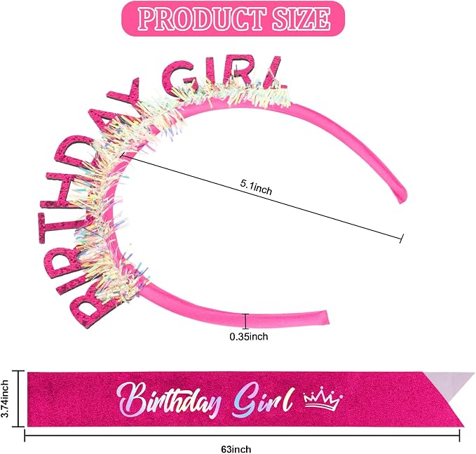 CIEHER Birthday Girl Headband Birthday Crown - Image 4