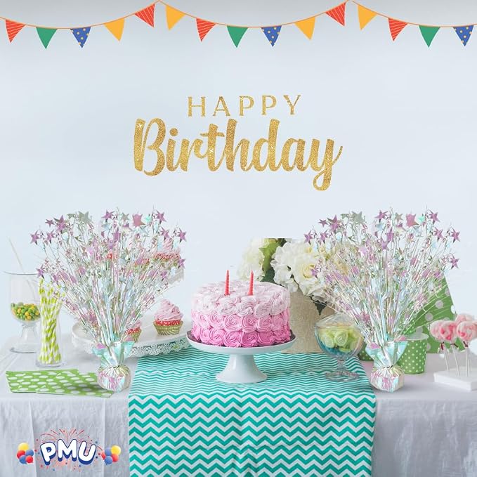 PMU Bursting Star Metallic Foil Spray Centerpiece- Opal Iridescent Balloon - Image 6