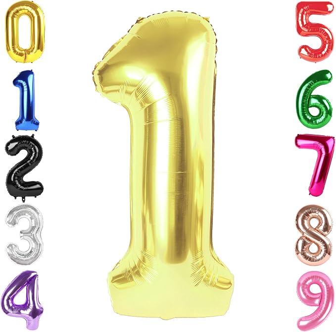 40 Inch Light Gold Number 1 Balloon, Champagne Birthday Party Decorations | 40 by Hadoife