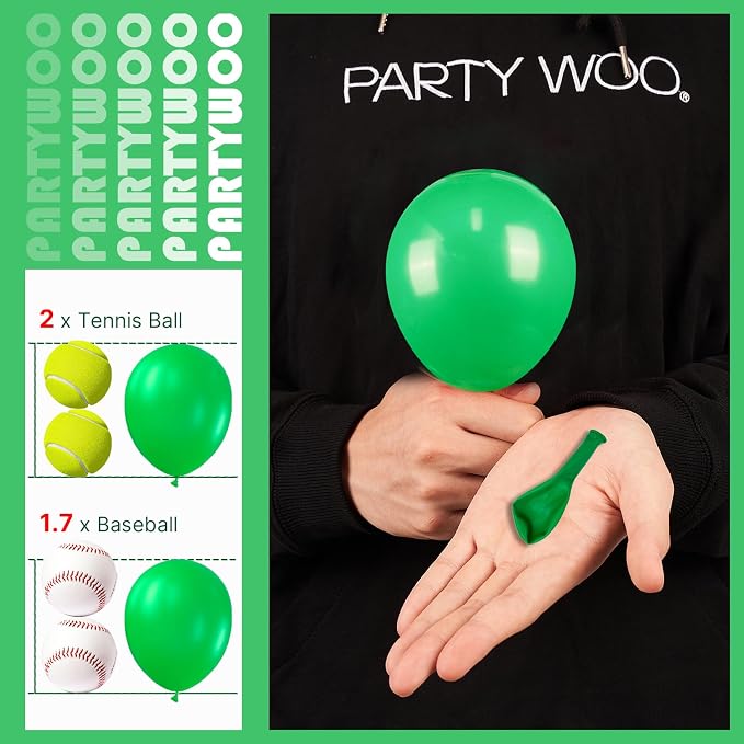PartyWoo Green Balloons 100pcs Balloons Green Latex Helium 5 Inch | Birthday - Image 3