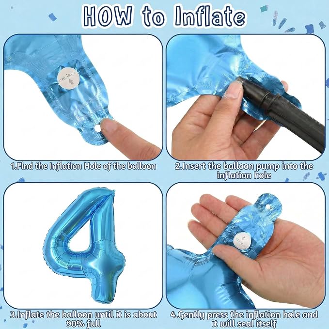 Light Blue Number 14 Balloon 40 Inch, Foil Numeral - Image 5
