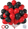 60pcs Red and Black Balloon Kit, 12 Inch Bold Red Black Balloons by Q%26High+Life
