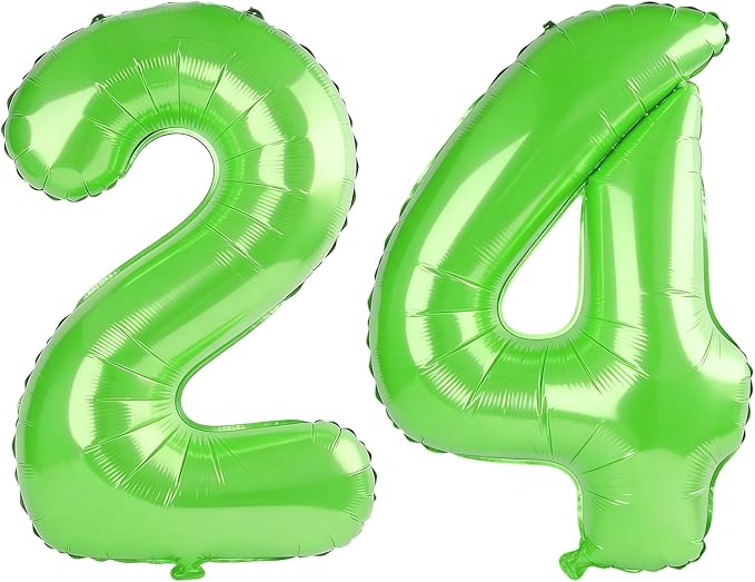 40 Inch Number 24 Balloons for 24th Birthday Party Decorations, 0-100 Fruit by FOBELEC