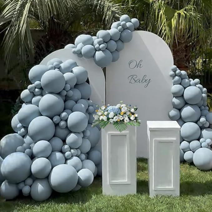 Awenztech 110pcs Dusty Blue Balloon Arch Garland Kit 18 12 10 5 inch | Bridal - Image 7