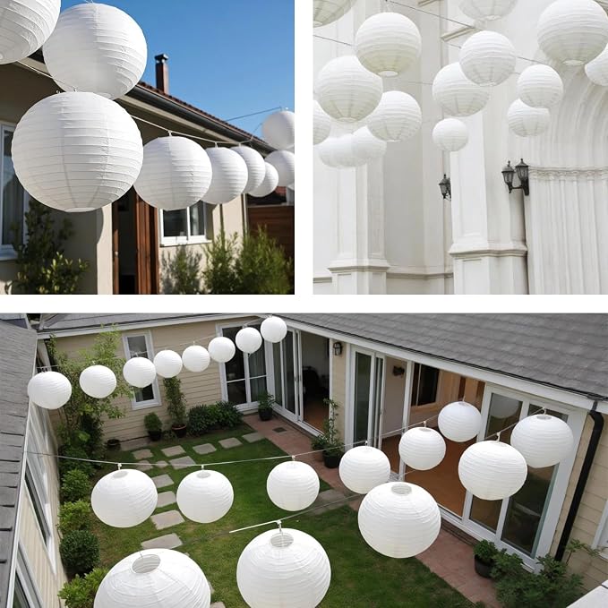 White Chinese Paper Lanterns - Image 7