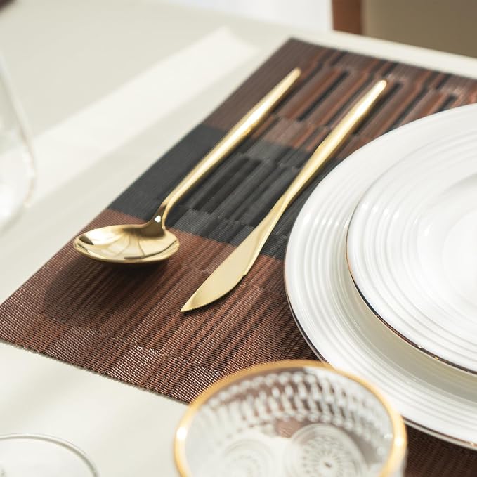 Placemats Set of 4 Vinyl/Plastic Woven Place Mats - Image 7