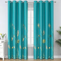 Teal Blackout Curtains 84 Inches Long, Grommet Curtains by ESTELARTEXTILER