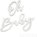 Oh Baby Sign for Backdrop, Wooden Baby Shower Sign White Letters Party Banner by SIWUCHYE