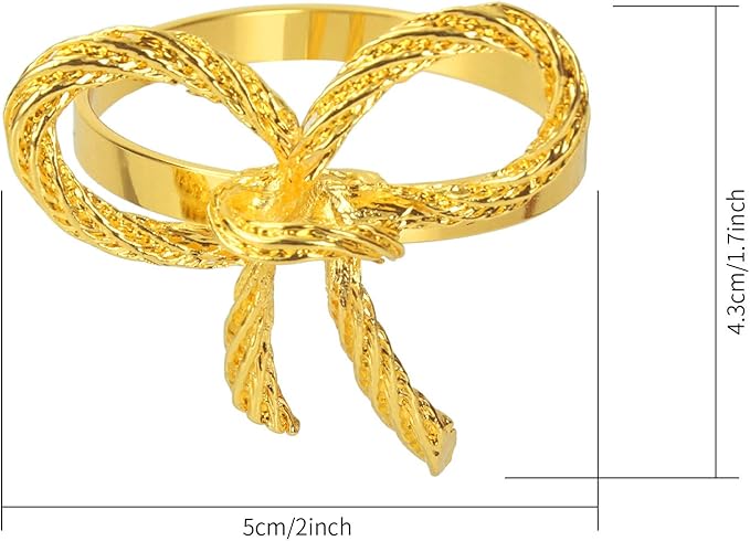 Pack of 6 Napkin Rings Alloy Hollow Out Flower Napkin Holder Dinning Table Napkin Ring for Dinner Parties Wedding Banquet Table Setting Family Gatherings Table Decor（Gold，6）