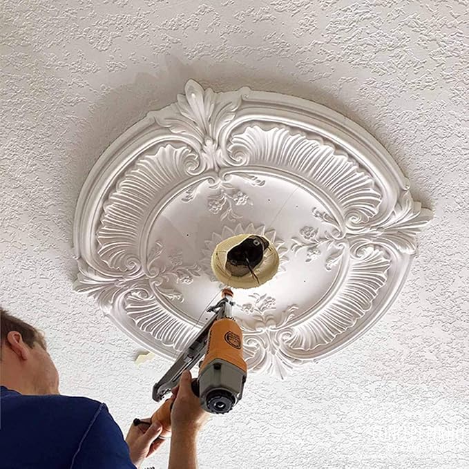 Ekena Millwork CM12BRSHC 12-1/2" x 3-7/8" x 3/4" Bradford Ceiling Medallion - Image 9