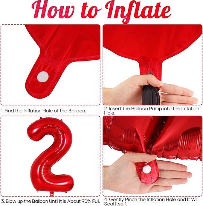 Red Number 25 Balloons, 40 Inch Big Large Foil Number Balloons, Jumbo Giant - Image 4