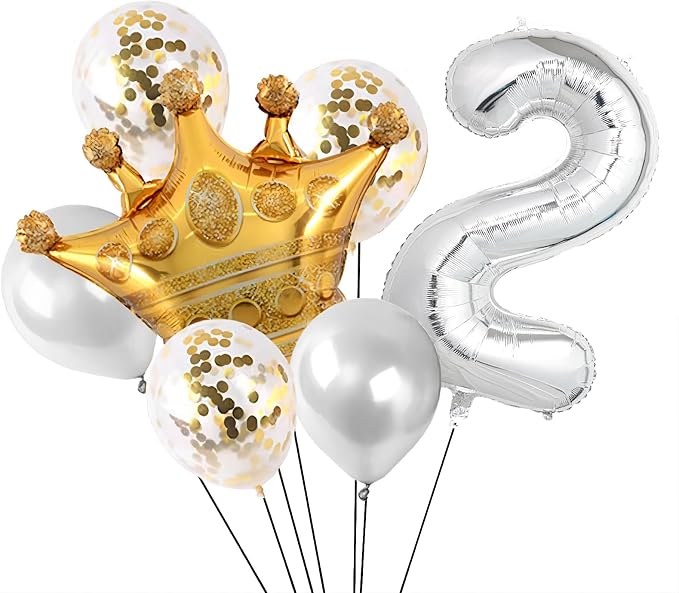 40 Inch Silver Number Balloons, Helium Mylar Foil Number Balloons - Image 2