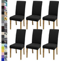 Dining Chair Covers, Stretch Seat Covers, Washable Furniture Protector | 6 Pack by BIETYONE