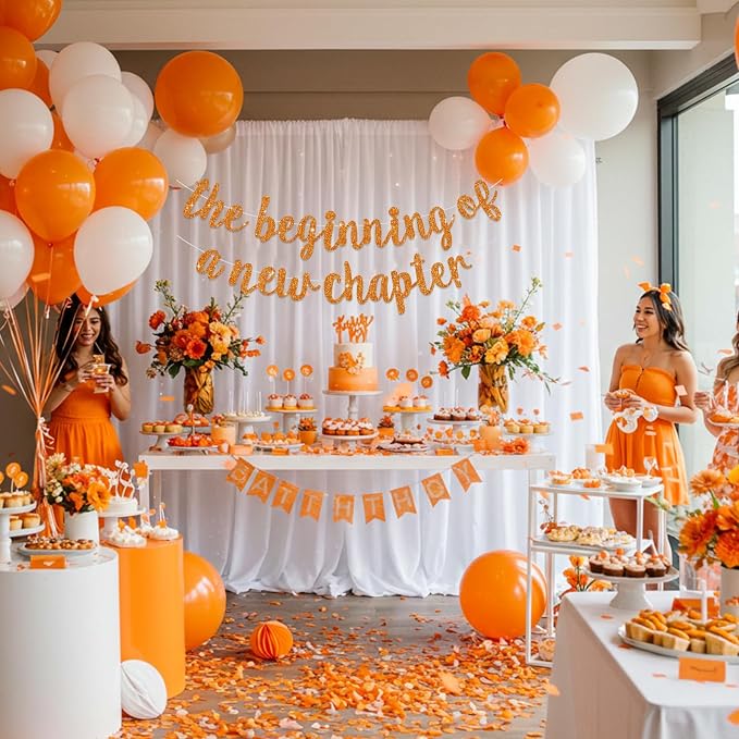 BEISHIDA Orange Pre-Strung Glitter The Beginning of A New Chapter Banner | - Image 4