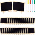 Swpeet 30Pcs Mini Chalkboards Signs with Liquid Chalk Markers and Easel Stand, Rectangle Message Board Signs for Weddings Place Cards, Birthday Parties, Table Numbers and Event Decorations
