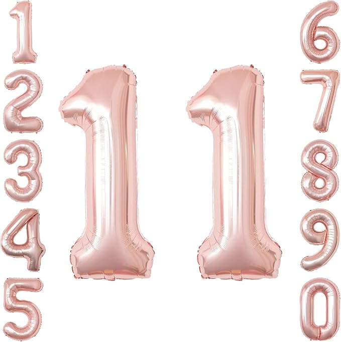 Rose Gold Number 11 Balloon 40 Inch, Blush Twin Foil by Unknown
