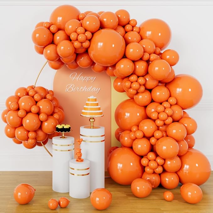134Pcs Orange Balloons Different Sizes 5 10 12 18 Inch Orange Balloon Garland by KUULBELAballoons