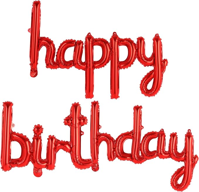 Happy Birthday Balloons Banner Foil Letters Balloons Connected, Personalized by TOTAFAM