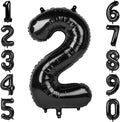 Black Number 2 Balloon 40 Inch, Glossy Foil Digit Party Supplies | Chic by Unknown