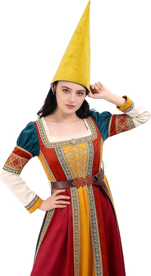 Medieval Pointed Cone Hat Renaissance Dwarf Elf Headwear - Image 4