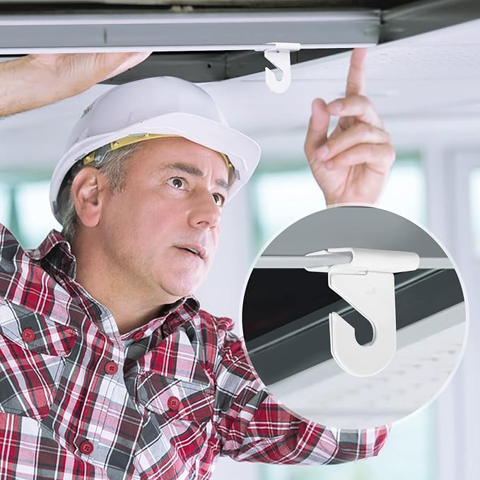 30 Pairs Drop Ceiling Hooks for Hanging, Suspended Track Ceiling Tile Clips - Image 8