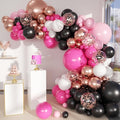 MEBAY Hot Pink Black and Gold Balloon Arch Kit by MEBAY