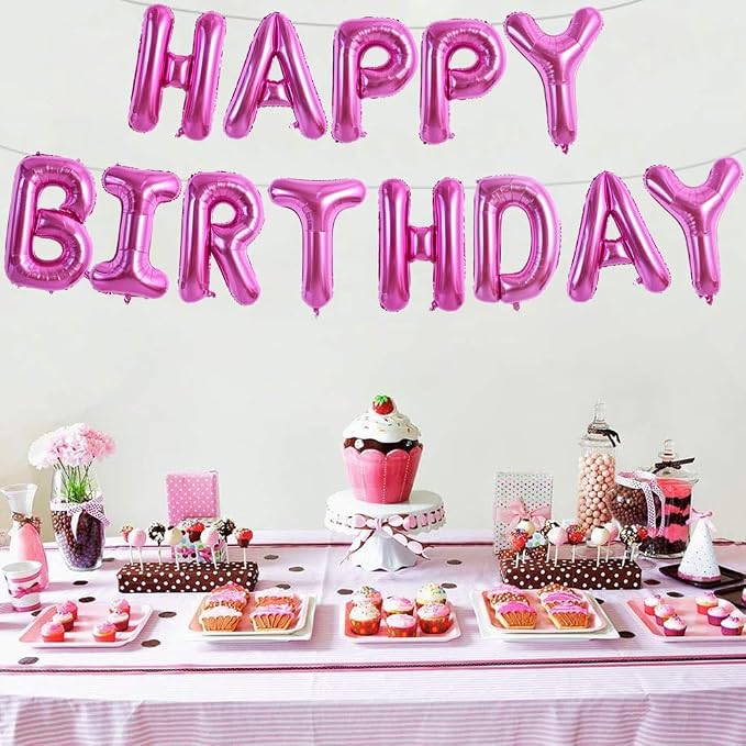 TONIFUL Rose Red Letter Balloons 2 Set 16 Inch A-Z Custom Alphabet Banner | 52 - Image 4