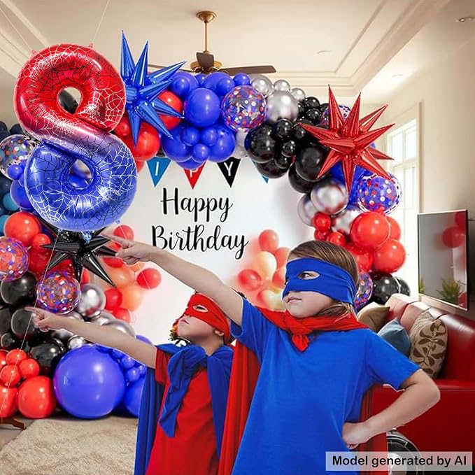 40 Inch Spider Number 8 Foil Balloons - Image 4