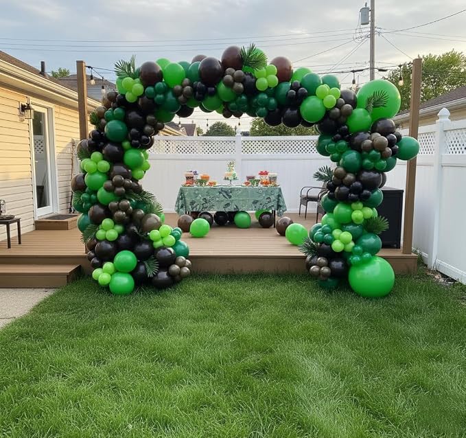 164Pcs Green and Brown Balloon Garland Arch Kit - Image 4