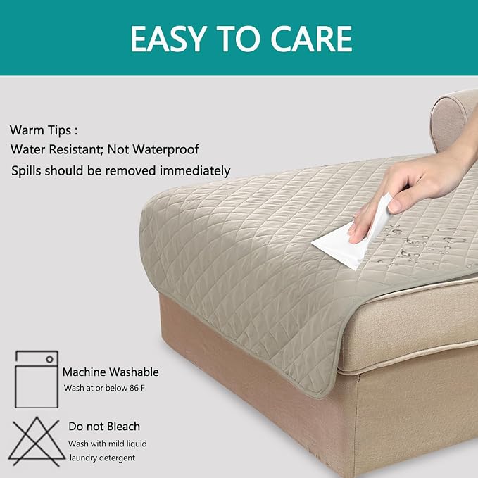 U-NICE HOME Sectional Couch Cover Chaise Lounge Cover, Pet Friendly, Elastic - Image 3
