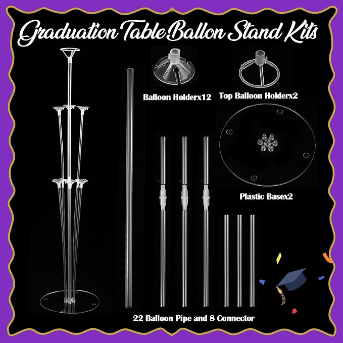 Jenaai Purple and Gold 27 Pcs 2026 Graduation Balloon Centerpiece - Image 5