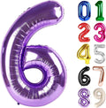 6 Balloon - Purple Birthday Number Balloons, 40 Inch Decorations Men Women | by ALPHADELTAPI