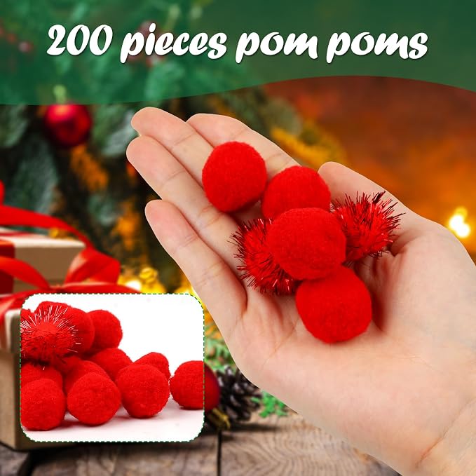 Phinus 200 PCS Pom Poms, 1 Inch Pompoms - Image 6