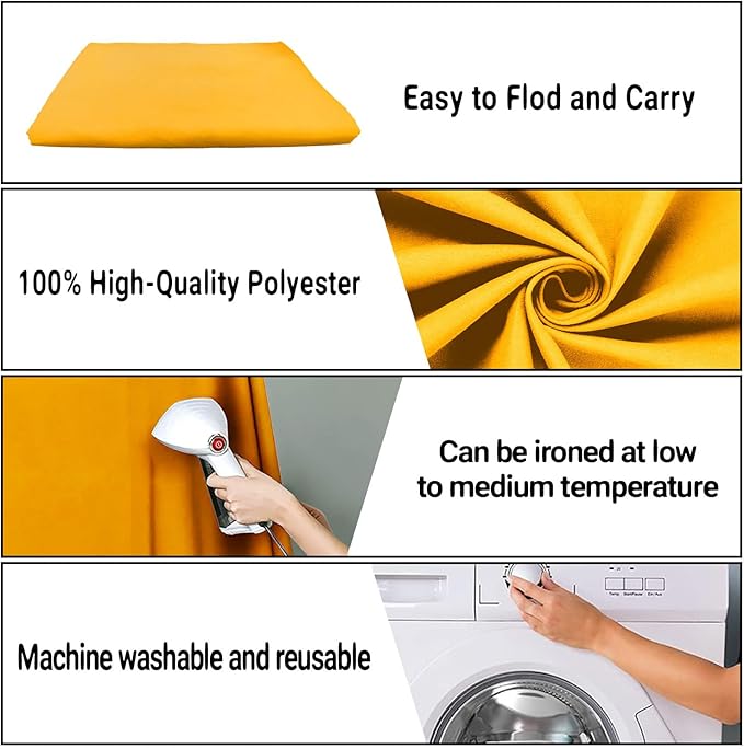 10x10FT Yellow Screen Backdrop Solid Color Screen Photo Backdrop Video Curtain Party Decor Photography Studio Props