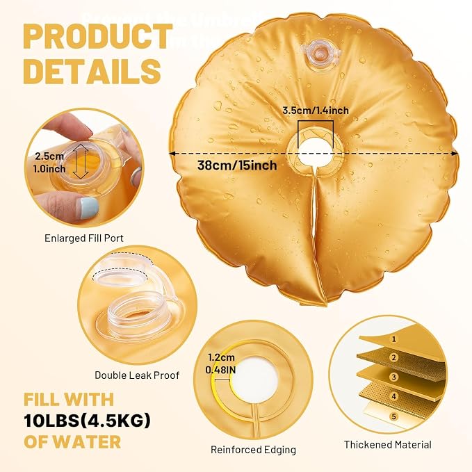 4 Pcs Golden Water Weight Bag, Water Bag Weights - Image 2