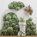 Dusty Green Double Stuffed Balloons Different Size 115Pcs 5/10/12/18" Sage by JZCZOEB