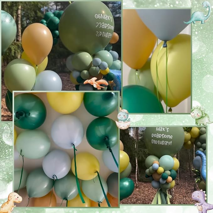 Blue Green Brown Balloons, 12 Inch Sage Pastel Green Balloon Dusty Blue Balloon - Image 7