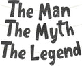 Pre-Strung The Man The Myth The Legend Black Glitter Banner by SterlingJamesCo