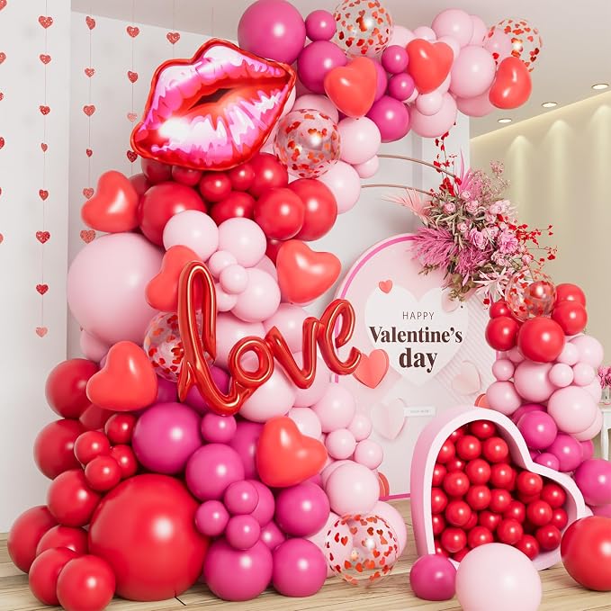 DBKL 138pcs Valentines Day balloon Garland Arch Kit by DBKL