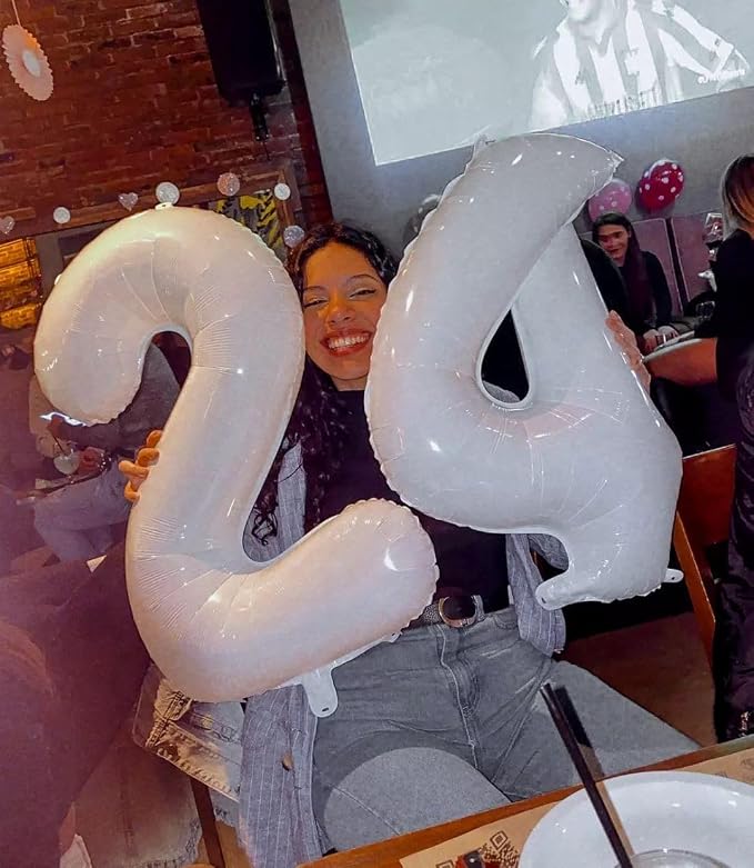 White Number 3 Balloon 40 Inch, 3rd Birthday Party Decorations Men Women | Foil - Image 3